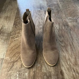 Suede zipper booties, with 3’ inch heel